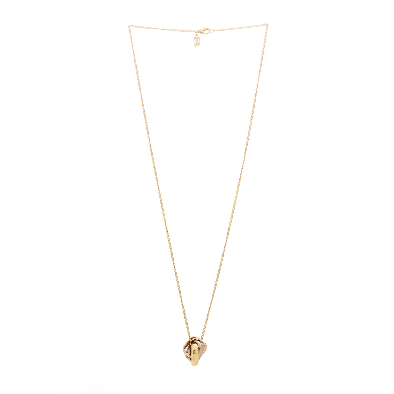 Cartier 18K Pink Yellow White Gold Trinity Cushion Pendant Necklace 3 of 5