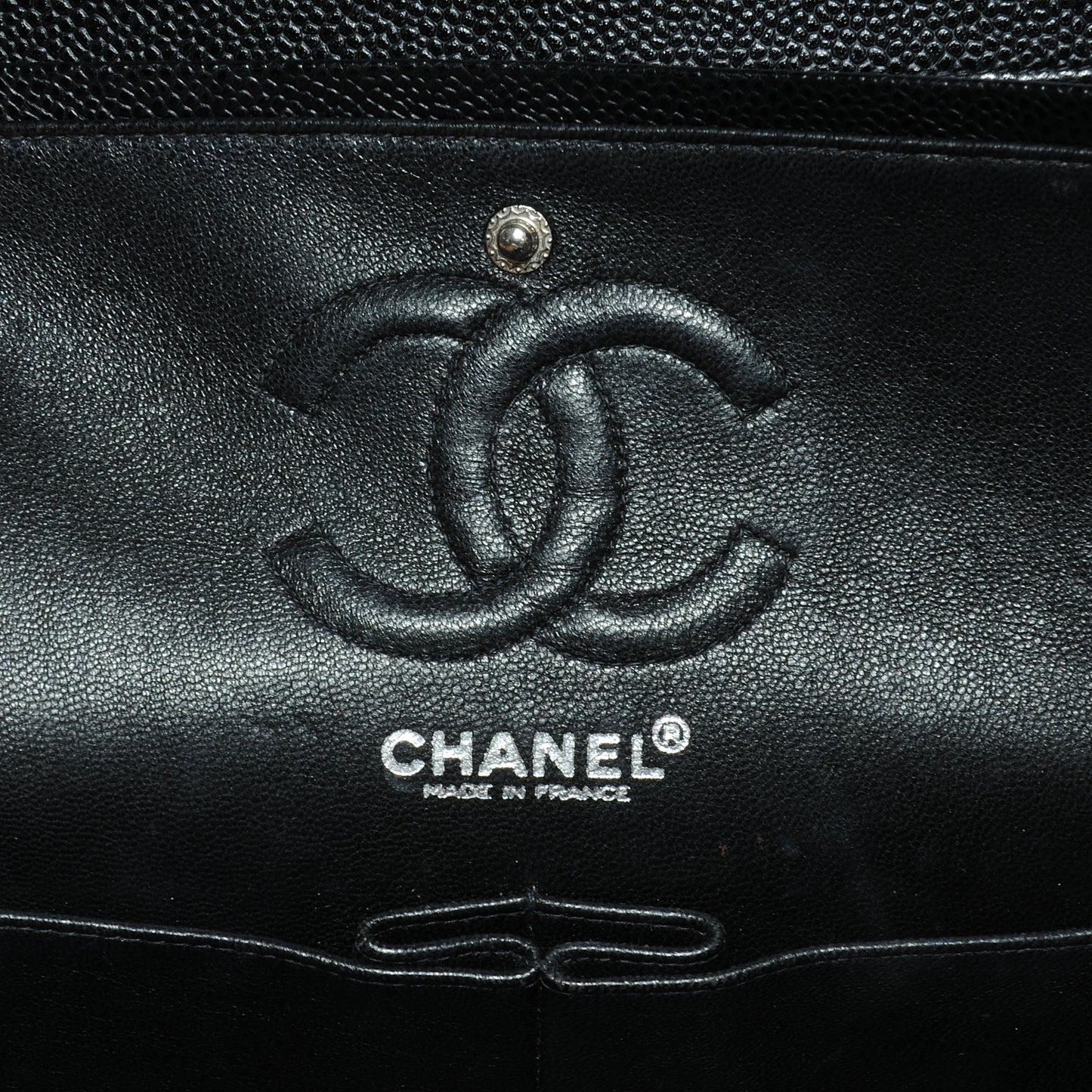 Caviar Quilted Small Double Flap Black