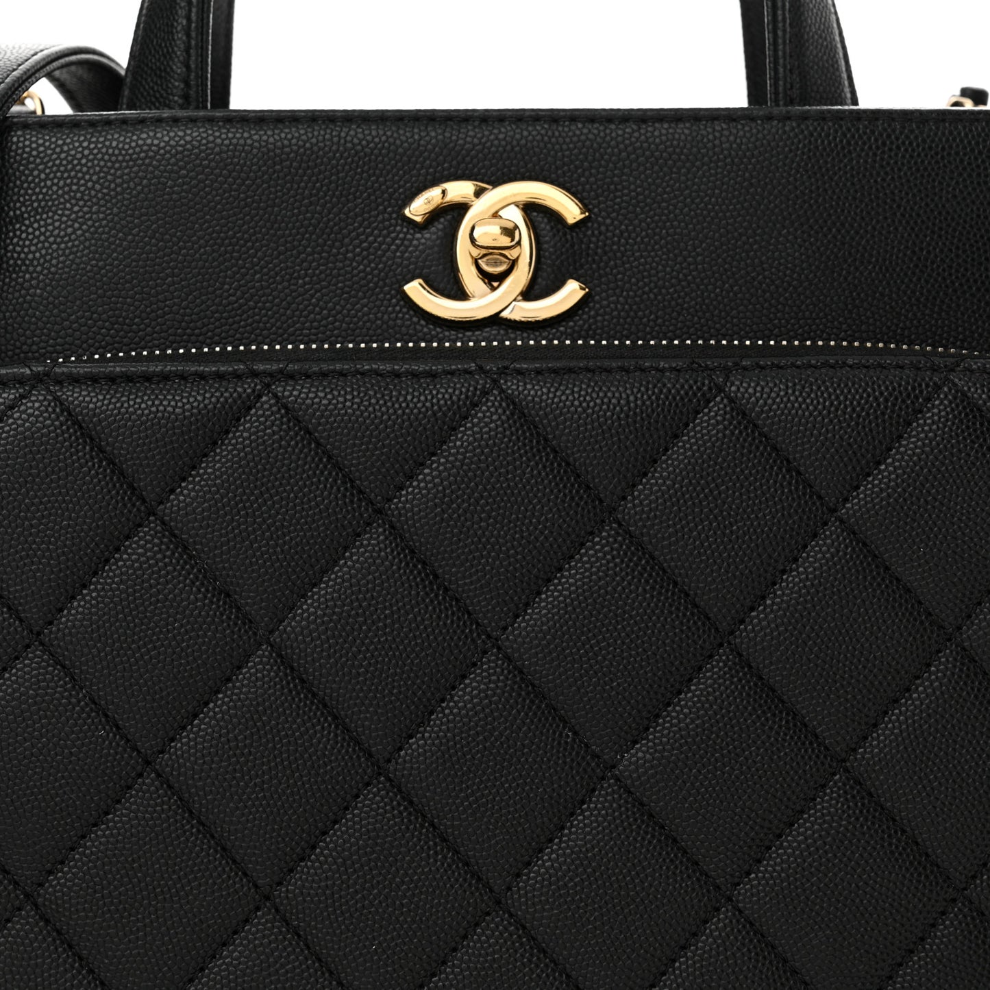 Caviar Quilted Small Business Affinity Shopping Bag Black