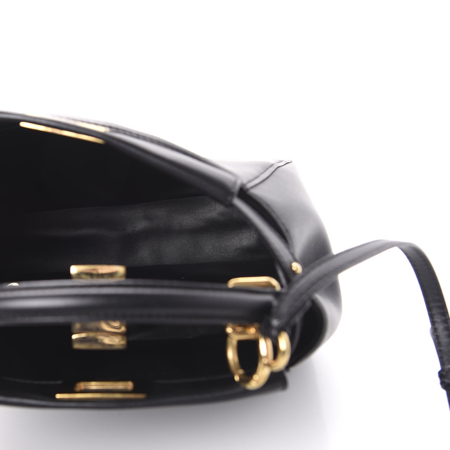 Fendi Nappa Mini Peekaboo Iconic Satchel Black 5 of 7