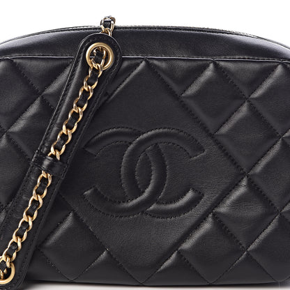 Chanel Lambskin Quilted Small Diamond CC Camera Case Black 11 of 11