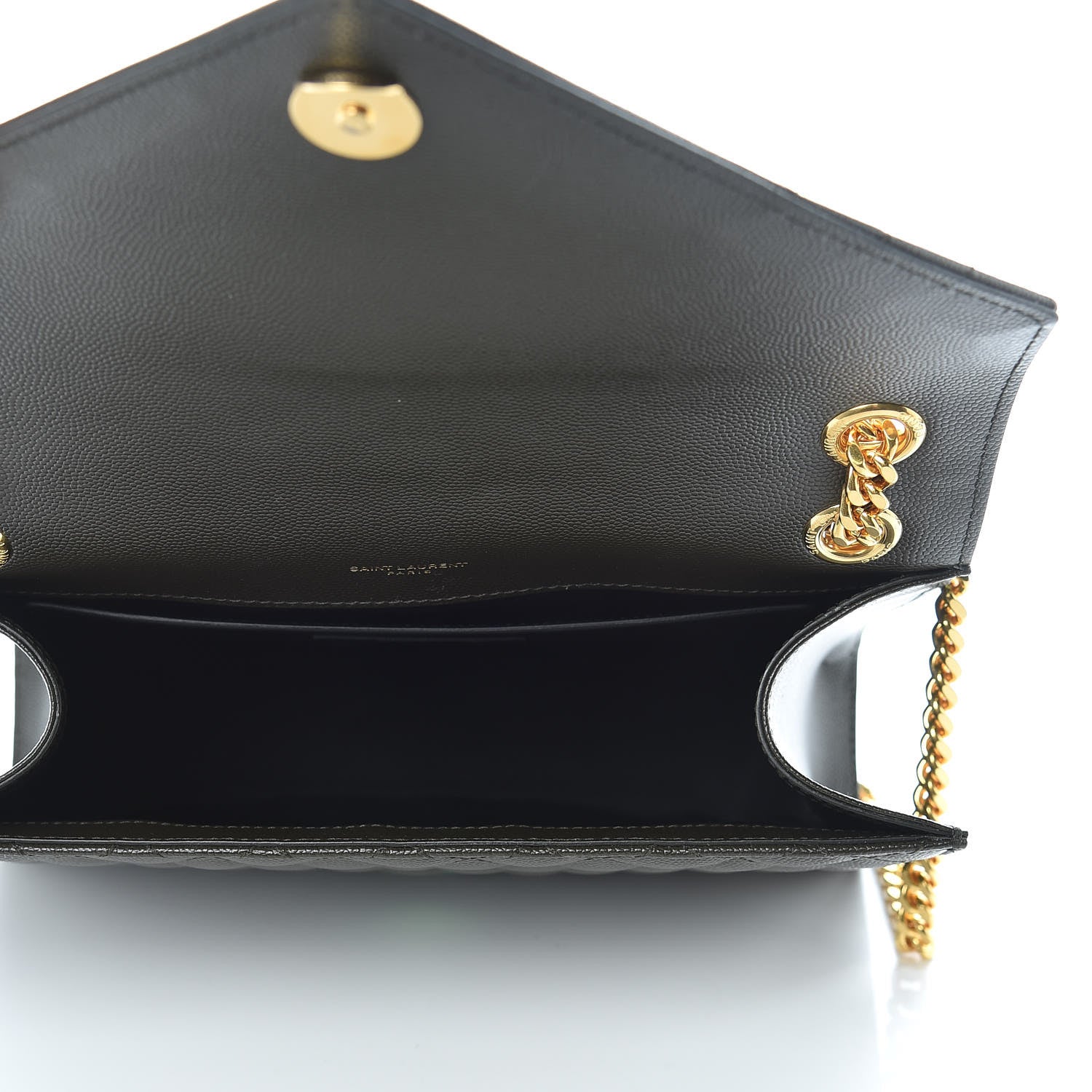 Saint Laurent Grain De Poudre Textured Mixed Matelasse Triquilt Medium Monogram Satchel Dark Tea 7 of 10