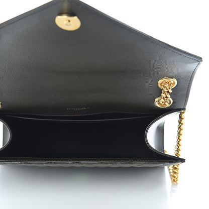 Saint Laurent Grain De Poudre Textured Mixed Matelasse Triquilt Medium Monogram Satchel Dark Tea 7 of 10