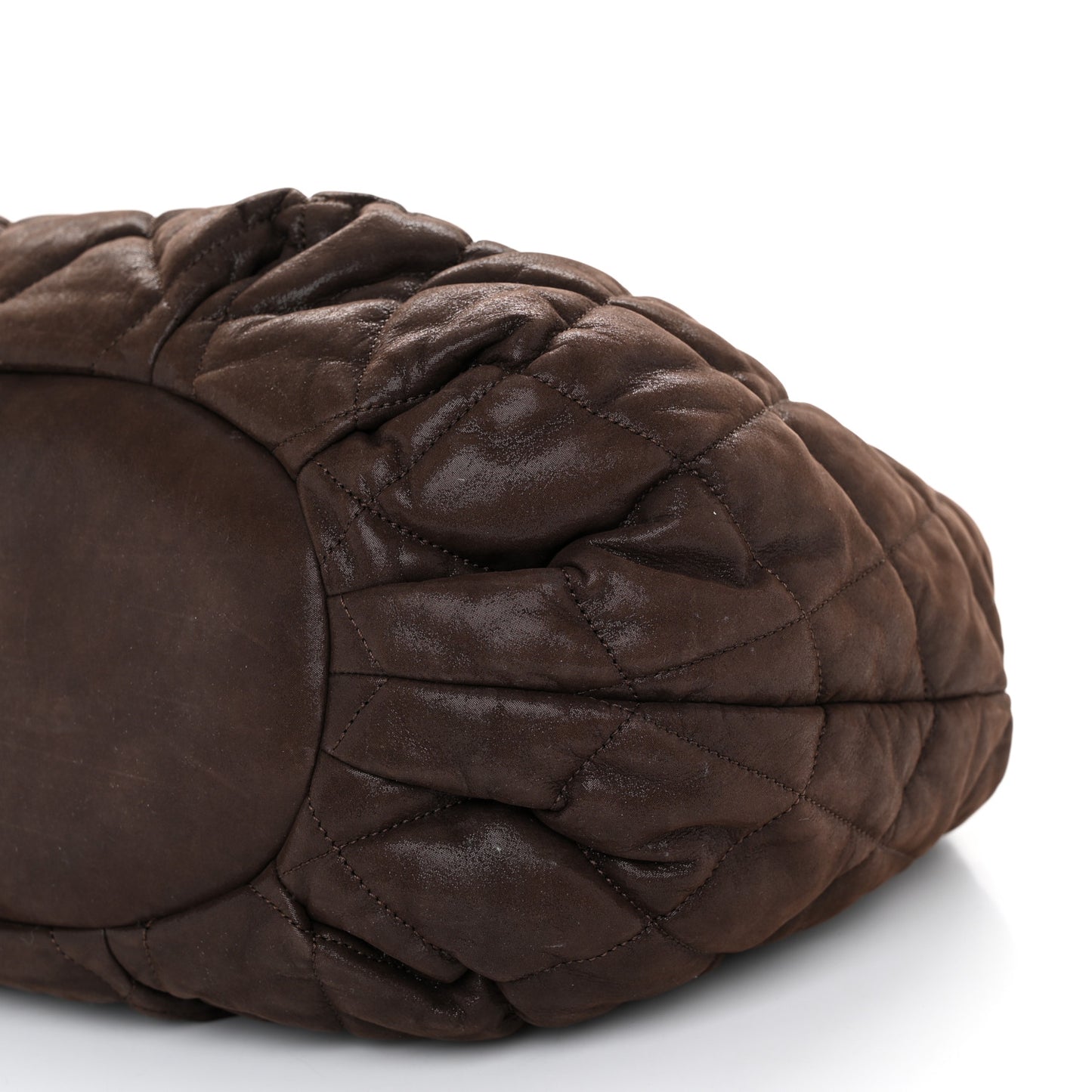 Iridescent Calfskin Quilted Large In The Mix Tote Dark Brown