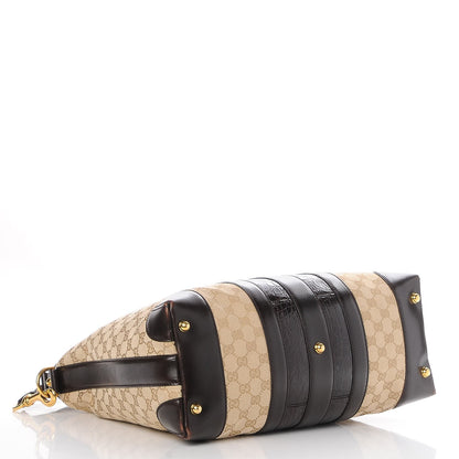 Gucci Monogram Crocodile Web Medium Secret Hobo Dark Brown 5 of 10