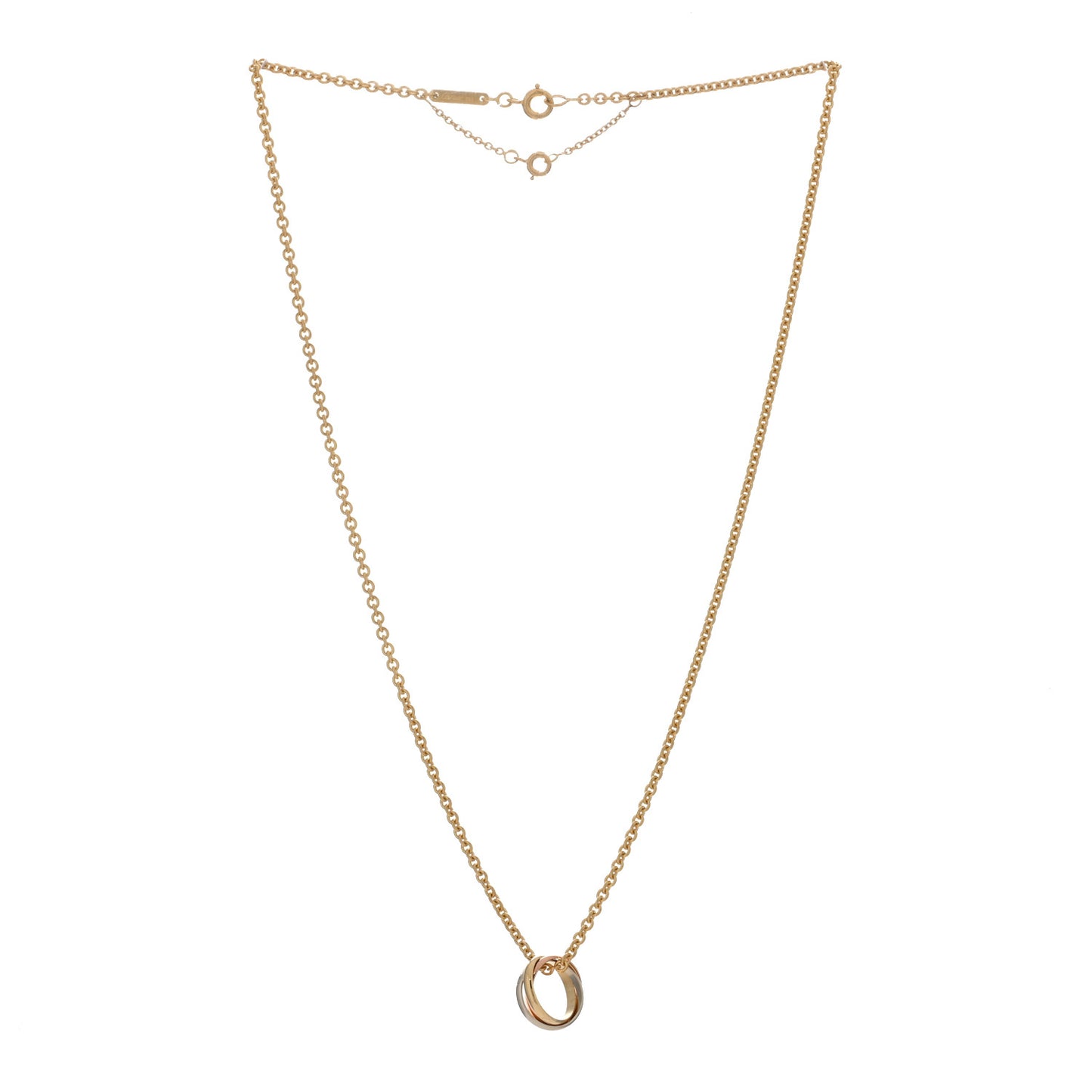 18K Pink Yellow White Gold Baby Trinity Pendant Necklace