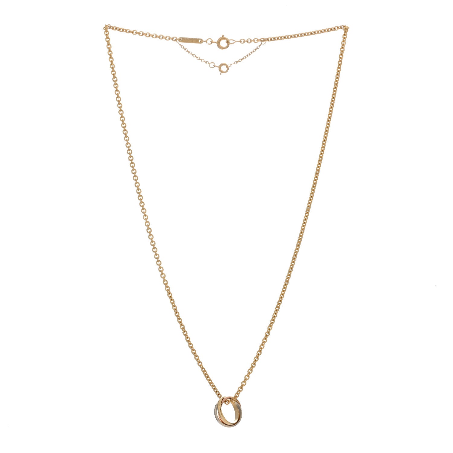 Cartier 18K Pink Yellow White Gold Baby Trinity Pendant Necklace 2 of 3