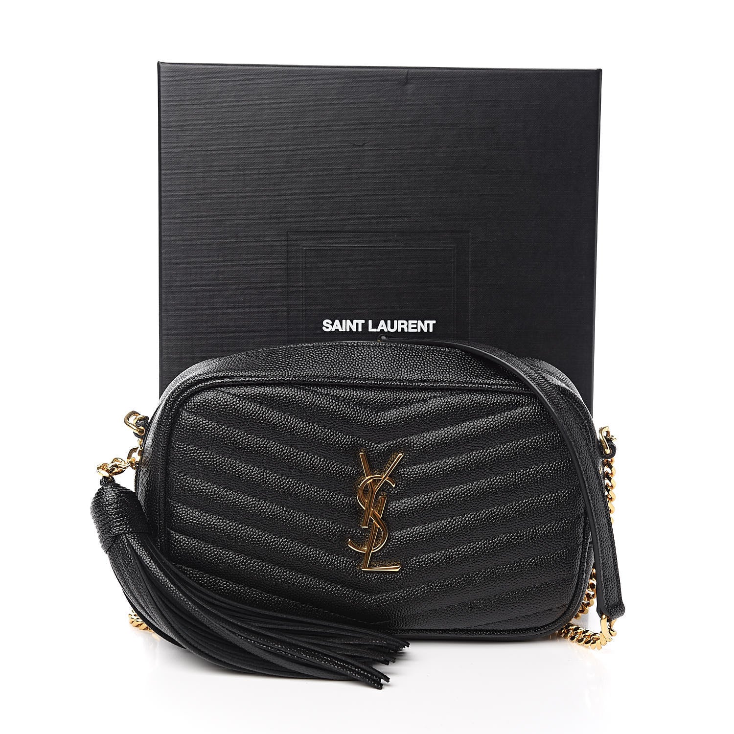 Saint Laurent Grain De Poudre Matelasse Monogram Mini Lou Camera Bag Black 11 of 11