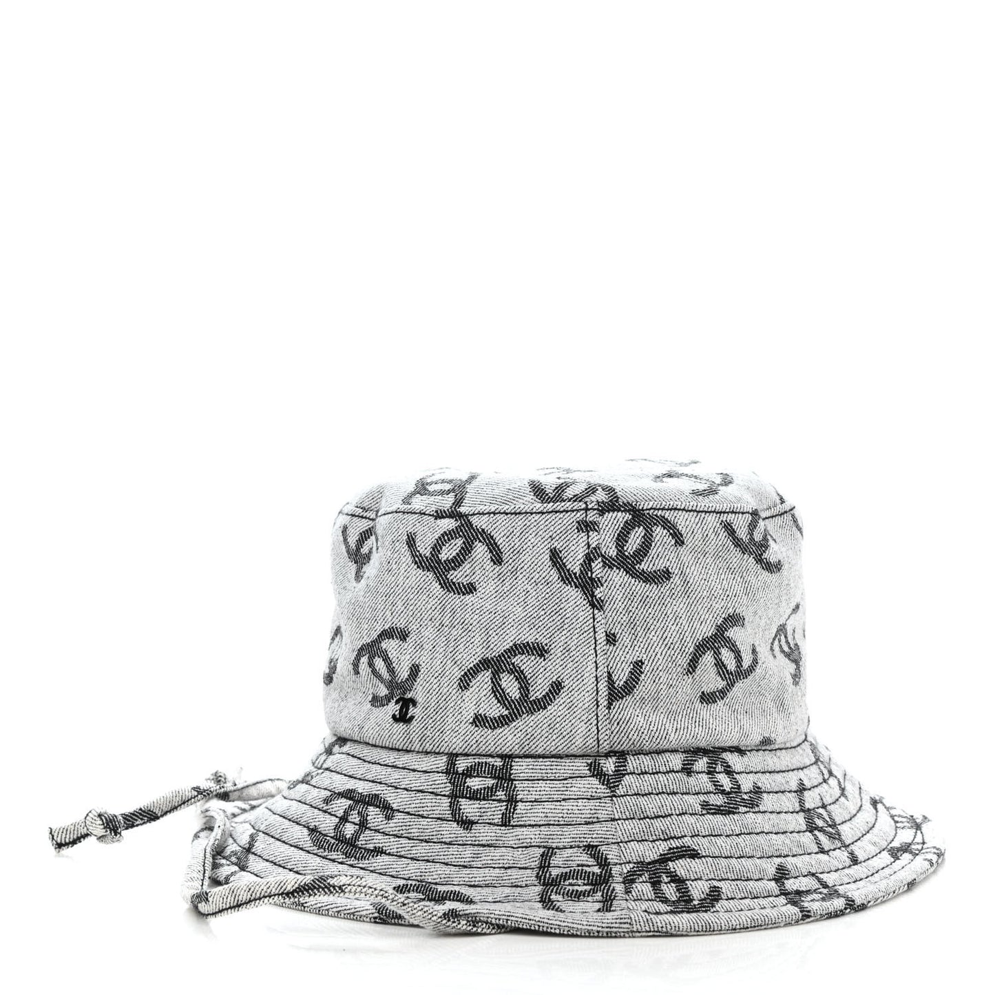 Denim CC Bucket Hat M White Black