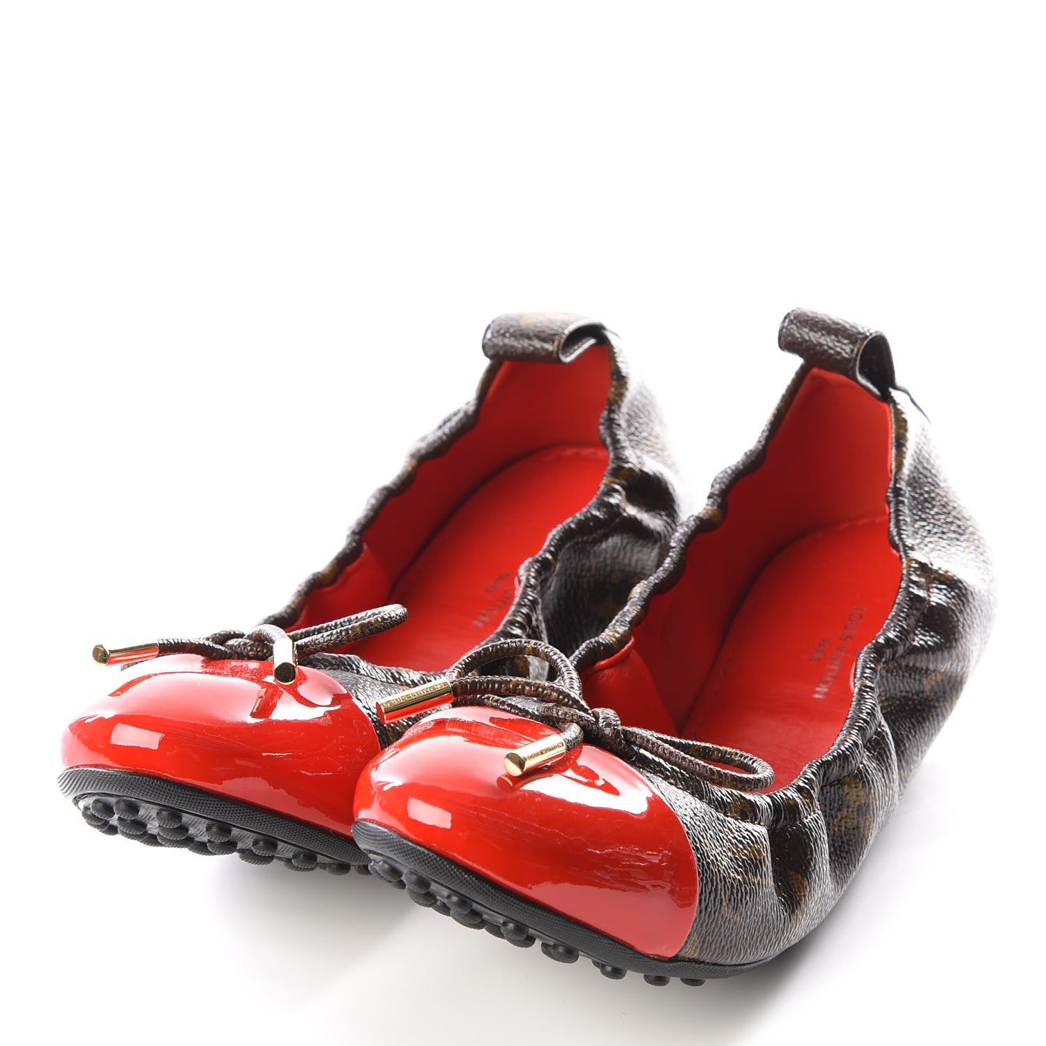Louis Vuitton Monogram Patent Flirty Ballerina Flats 37 Coquelicot 2 of 8