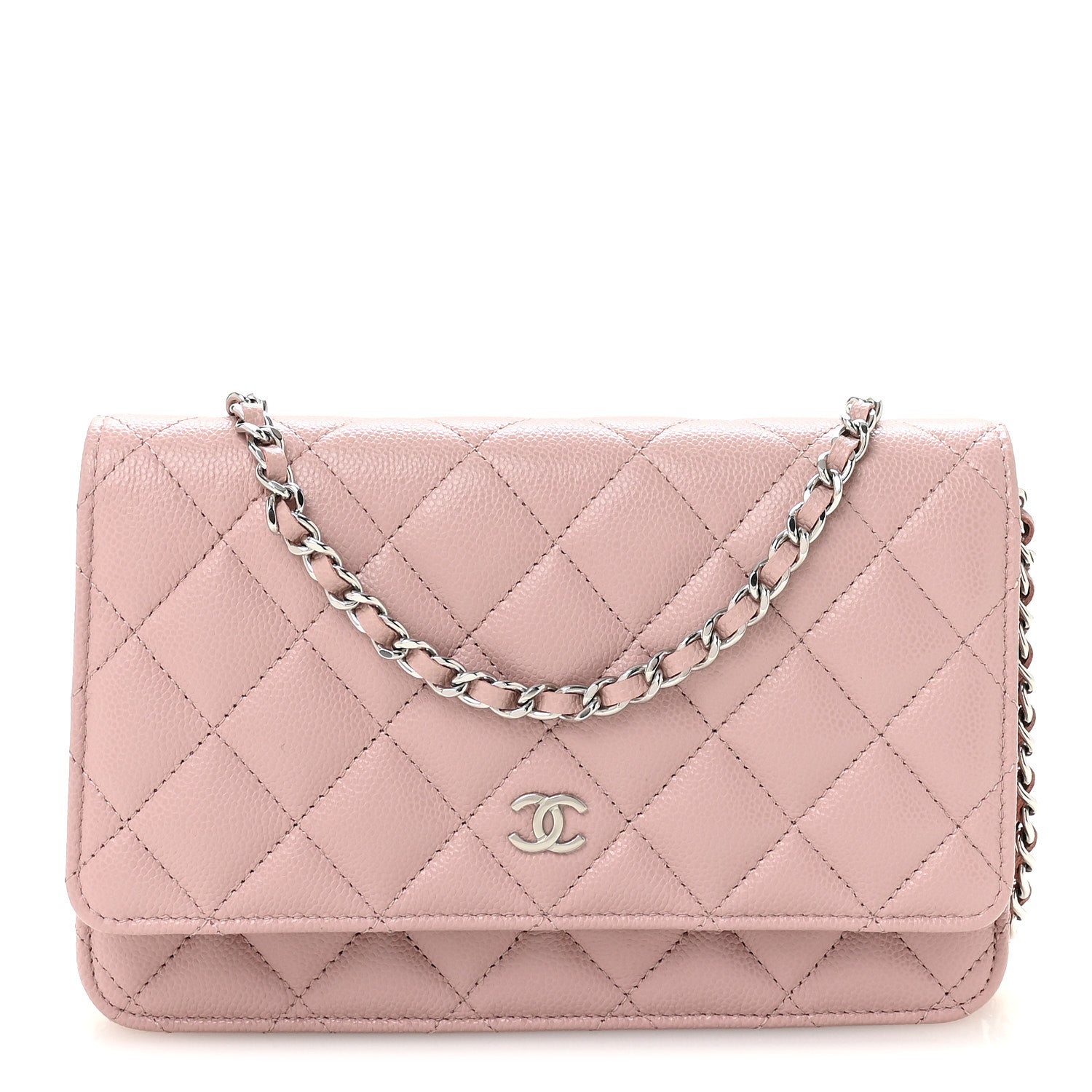 Chanel Caviar Quilted Wallet on Chain WOC Light Pink 1 of 12