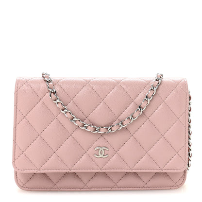 Chanel Caviar Quilted Wallet on Chain WOC Light Pink 1 of 12