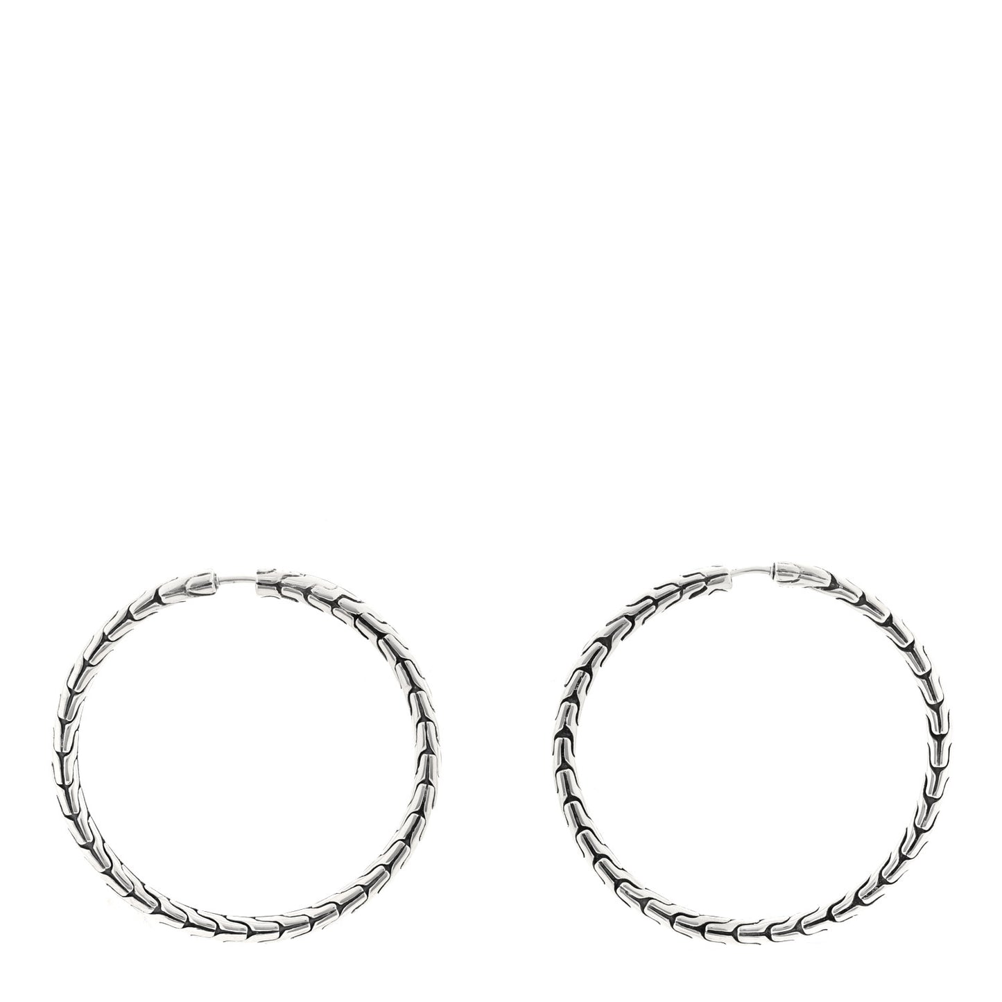 Sterling Silver Medium Classic Chain Hoop Earrings