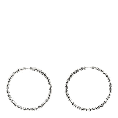 John Hardy Sterling Silver Medium Classic Chain Hoop Earrings 3 of 4
