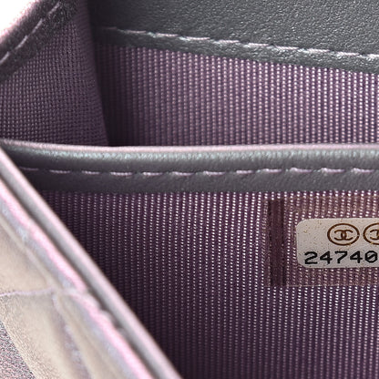 Chanel Iridescent Lambskin Quilted Reissue Large Gusset Flap Wallet Light Purple 8 of 8