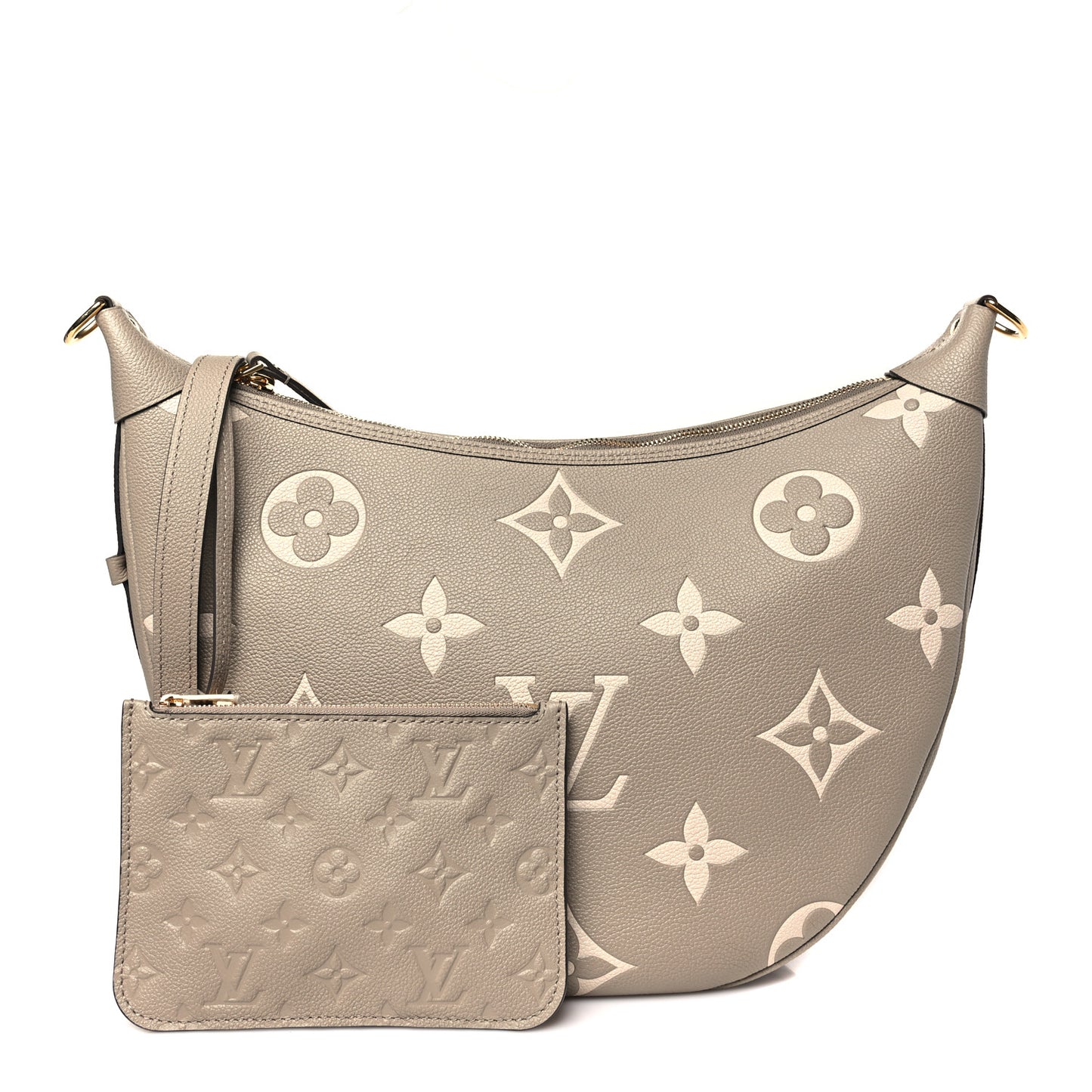 Empreinte Monogram Giant Loop Hobo Dove Gray Cream