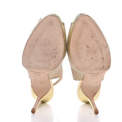 Jimmy Choo Glitter Fabric Nova Pumps 39.5 Gold 7 of 10