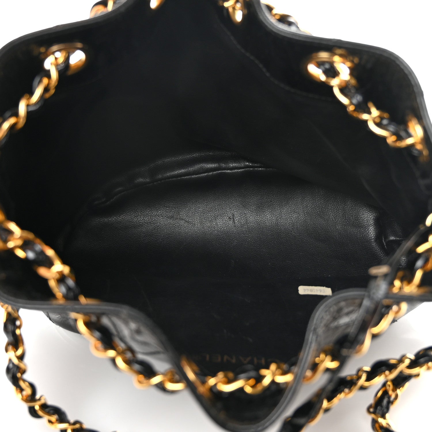Chanel Patent Stitched Drawstring Shoulder Bag Black 6 of 15