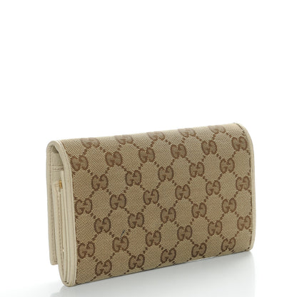 Gucci Monogram Metal Bar Continental Flap Wallet Off White 3 of 9