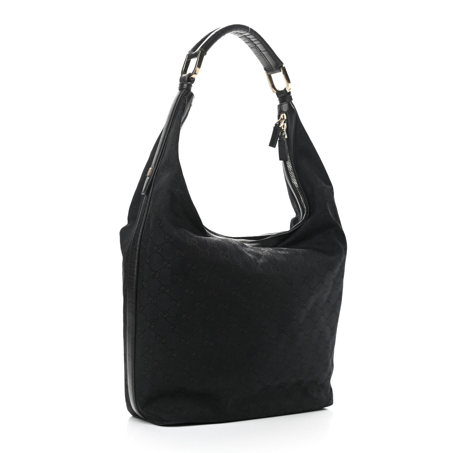 Gucci Nylon Monogram Large Hobo Black 3 of 13