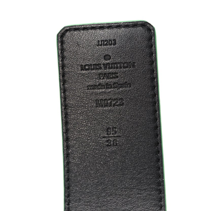 Louis Vuitton Monogram Eclipse Taigarama 40mm LV Initiales Reversible Belt 95 38 Green 3 of 6