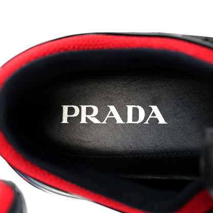 Prada Rubber Knit Fabric Mens Cloudbust Air Sneakers 10 Black Red 7 of 10