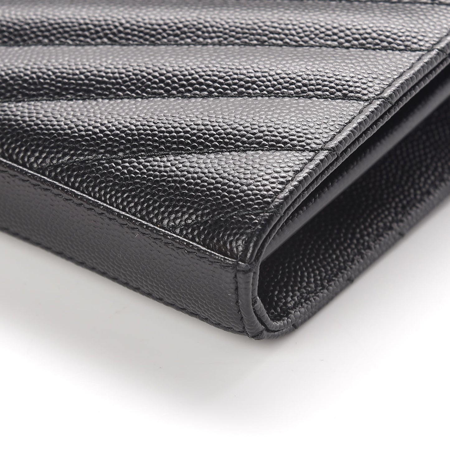 Grain De Poudre Matelasse Chevron Monogram Chain Wallet Black