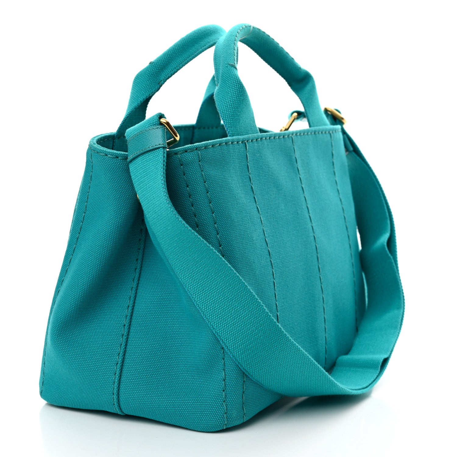 Prada Canapa Small Logo Tote Pavone 3 of 10