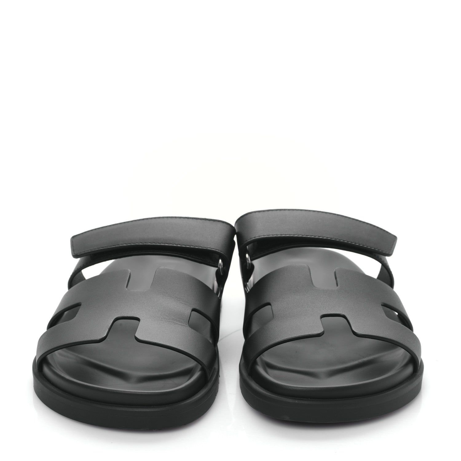 Hermes Calfskin Womens Chypre Sandals 38 Black 2 of 8