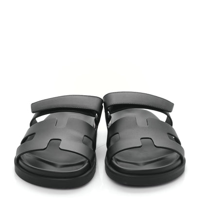 Hermes Calfskin Womens Chypre Sandals 38 Black 2 of 8