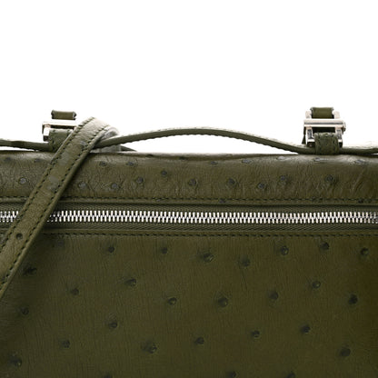 Loro Piana Ostrich L19 Extra Pocket Pouch Dark Lichen Green 7 of 10