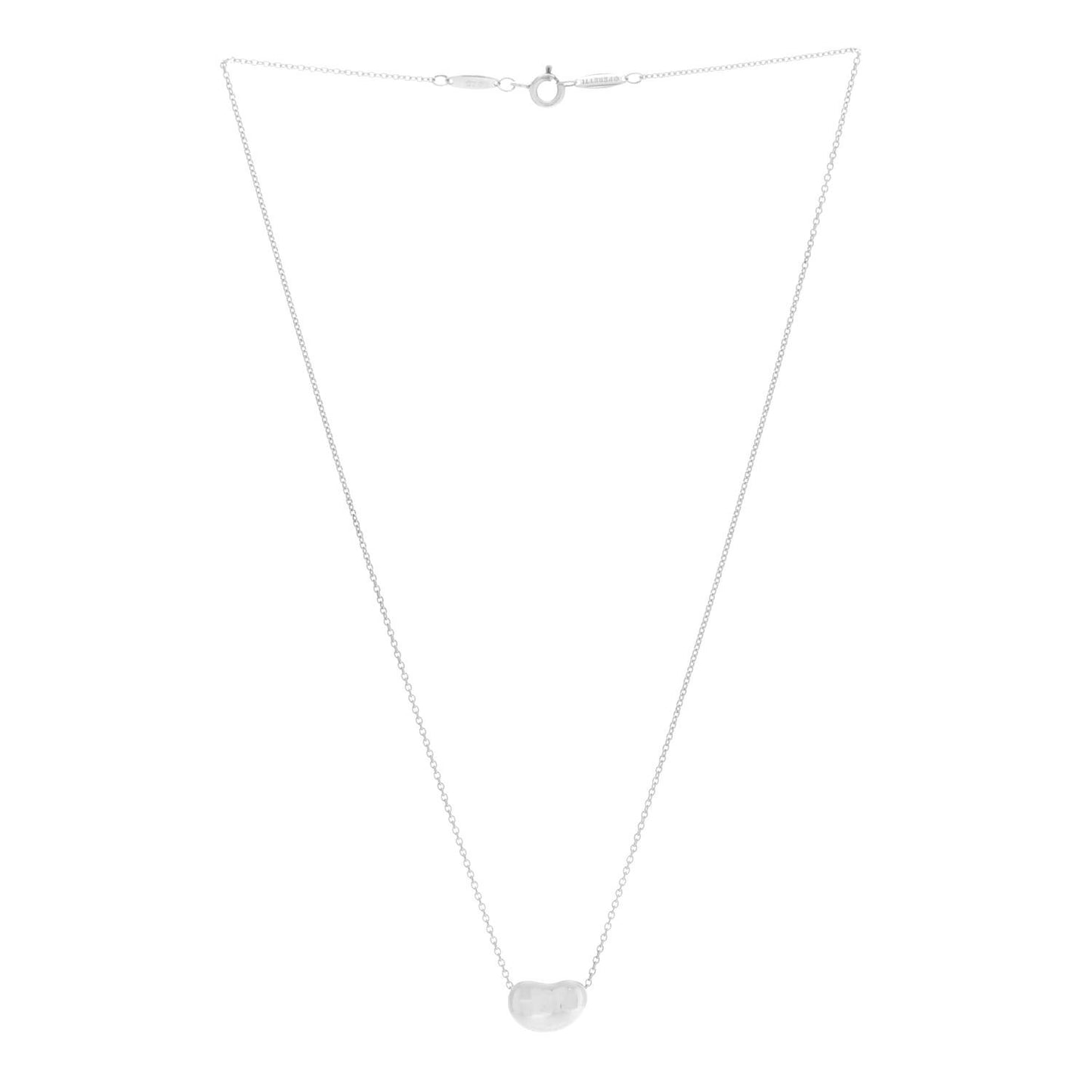 Sterling Silver 12mm Elsa Peretti Bean Pendant Necklace