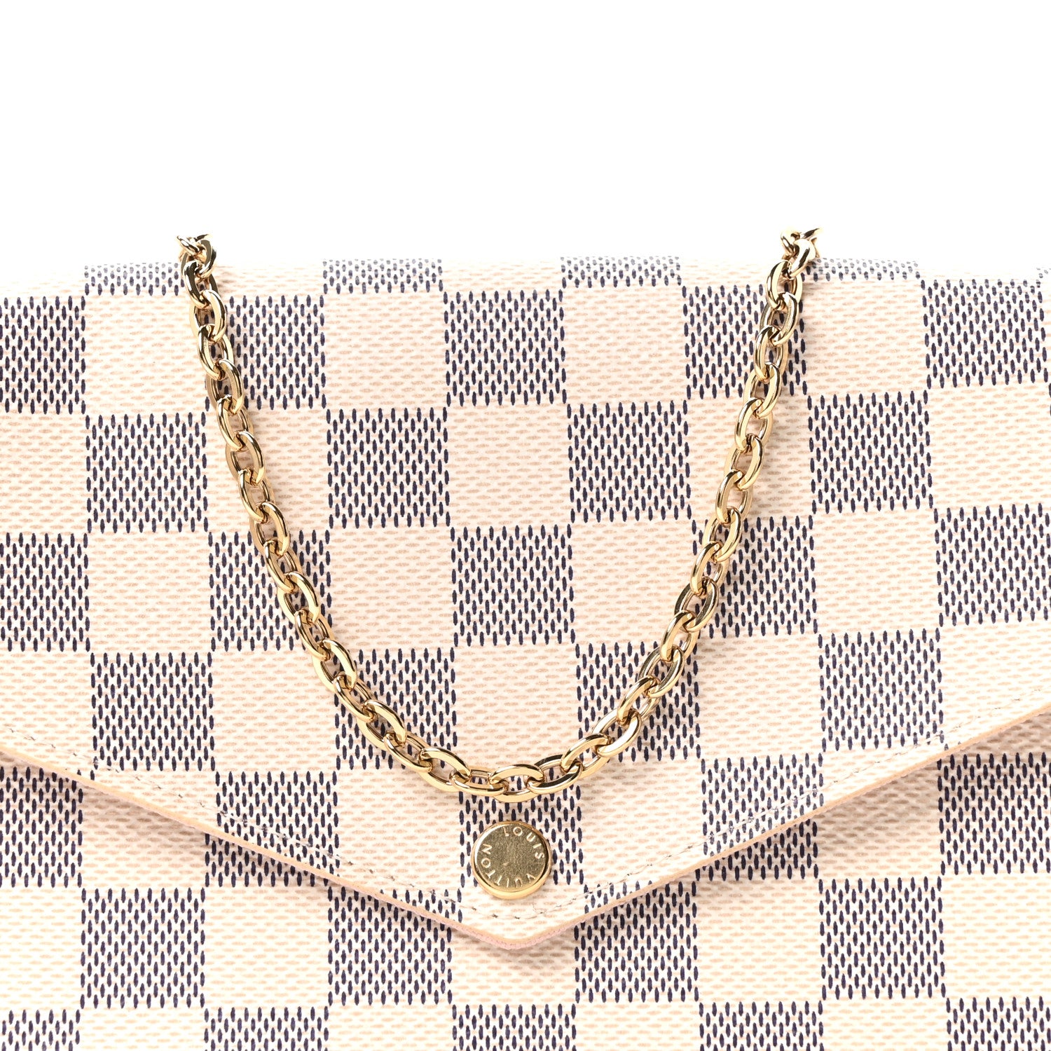 Louis Vuitton Damier Azur Pochette Felicie Chain Wallet Rose Ballerine 10 of 14