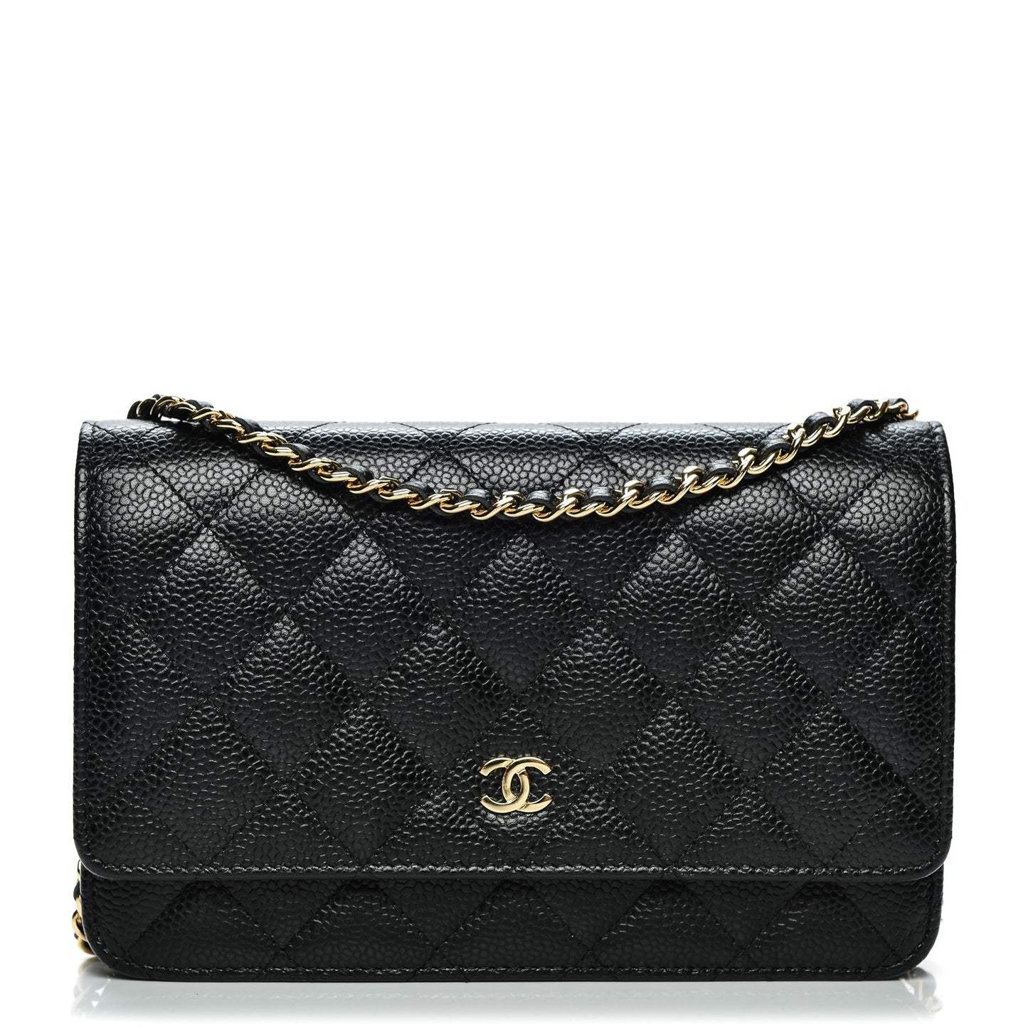 Caviar Quilted Wallet On Chain WOC Black