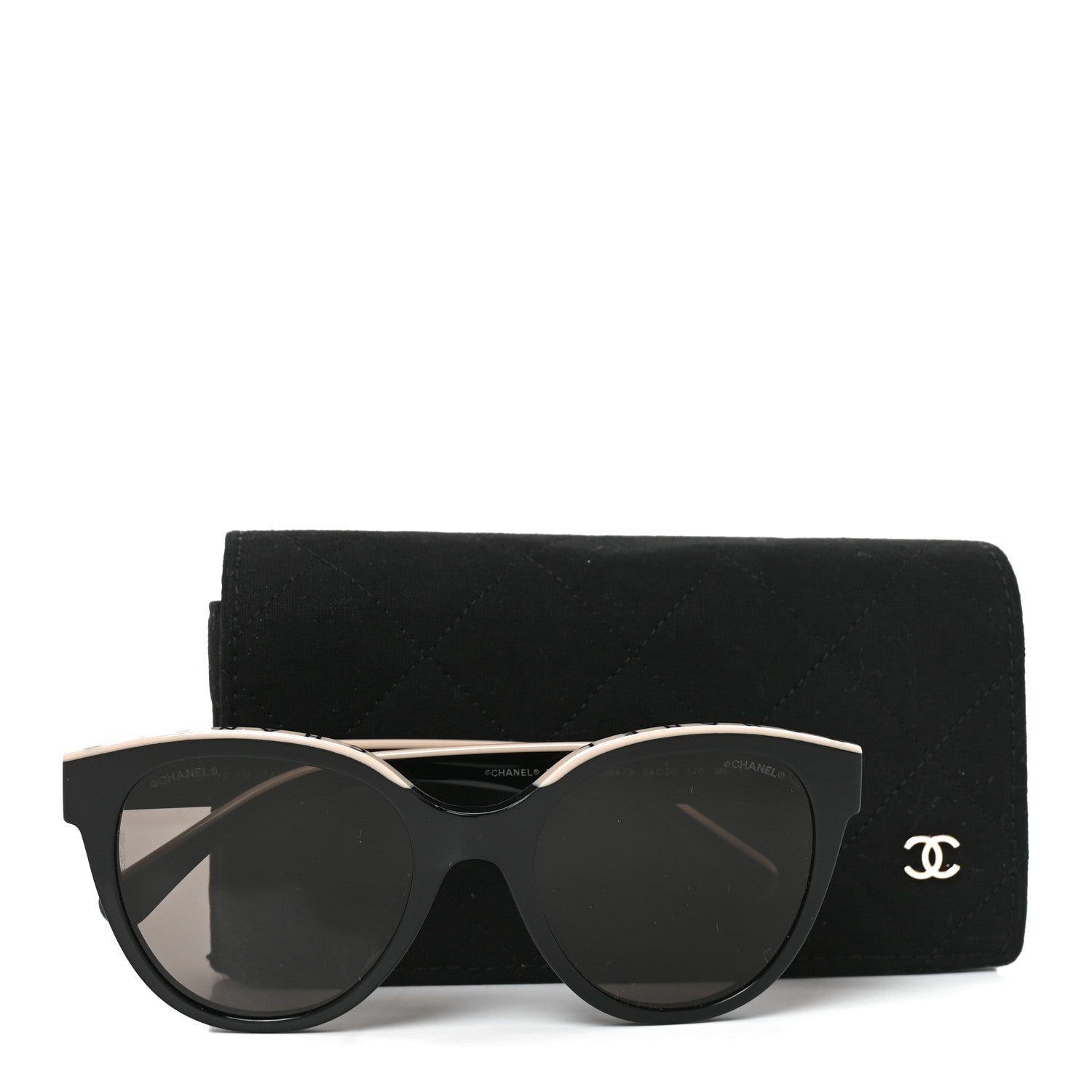 Chanel Acetate CC Butterfly Sunglasses 5414-A Black Beige 7 of 7