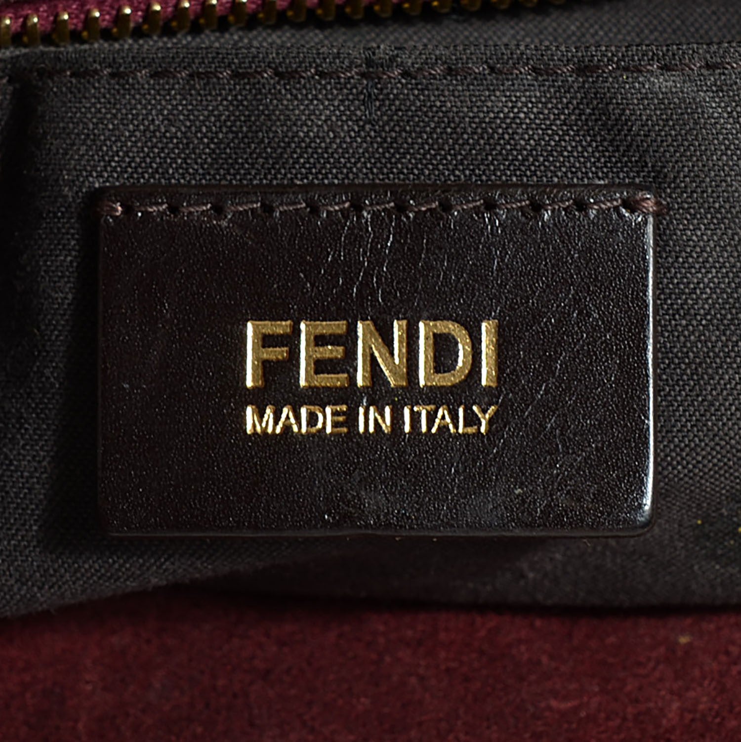 Fendi Pequin Vitello Shoulder Tote Tobacco Amarena 6 of 9