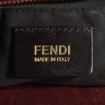 Fendi Pequin Vitello Shoulder Tote Tobacco Amarena 6 of 9