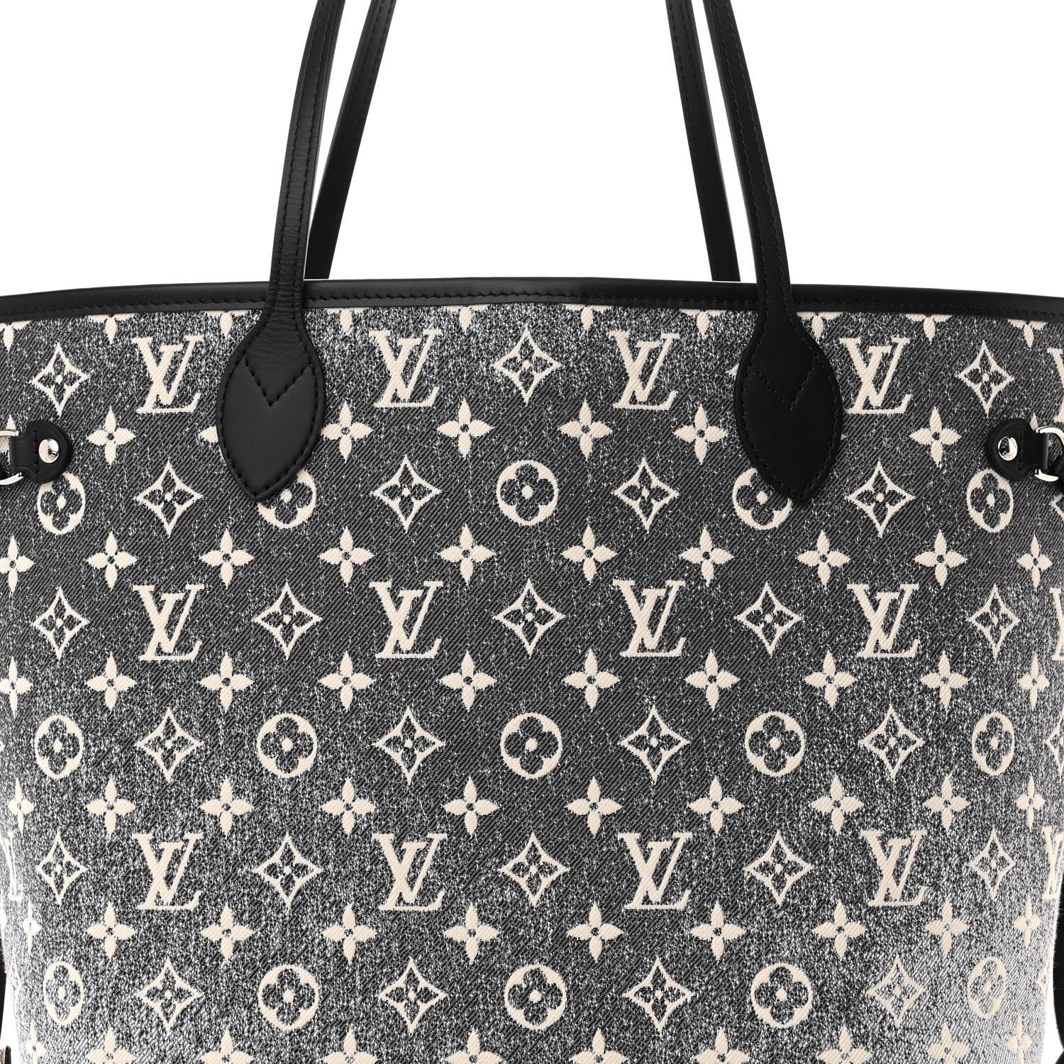 Louis Vuitton Denim Monogram Jacquard Neverfull MM Grey 8 of 10