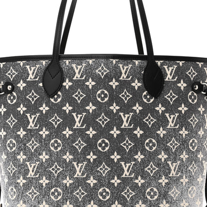 Louis Vuitton Denim Monogram Jacquard Neverfull MM Grey 8 of 10