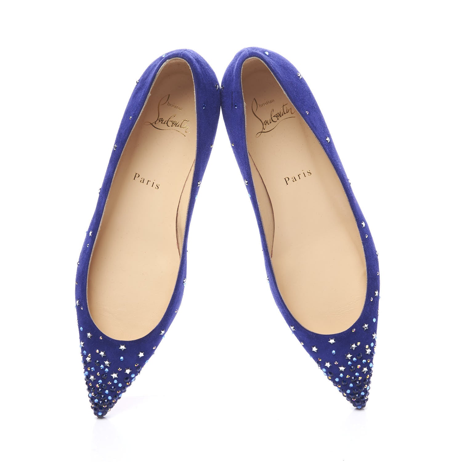 Christian Louboutin Veau Velours Embellished Gravitanita Starry Flats 36.5 Version Encre 6 of 10