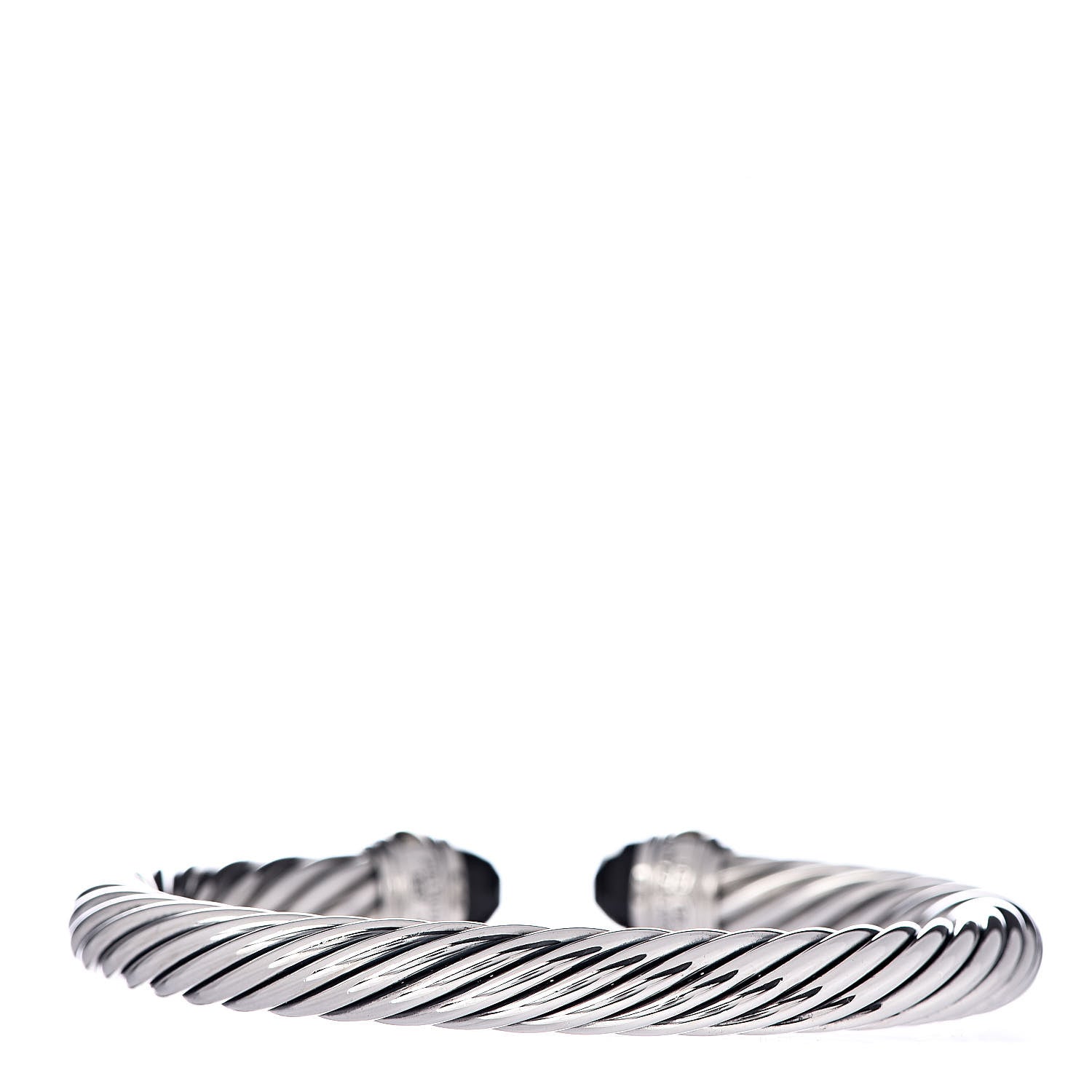 David Yurman Sterling Silver 14K Yellow Gold Black Onyx 7mm Cable Classics Bracelet 3 of 4