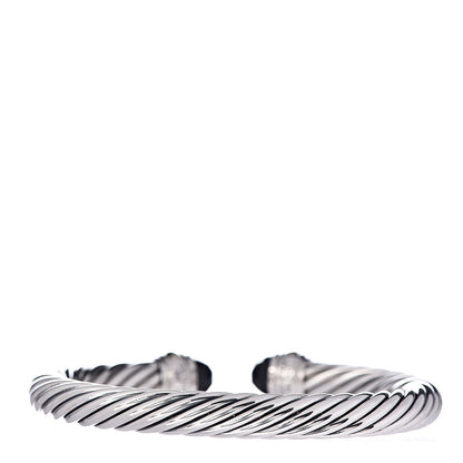 David Yurman Sterling Silver 14K Yellow Gold Black Onyx 7mm Cable Classics Bracelet 3 of 4