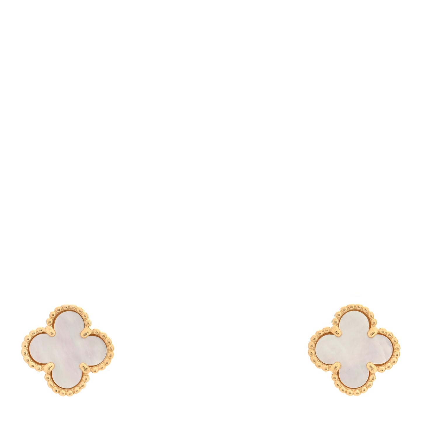 18K Yellow Gold Mother of Pearl Sweet Alhambra Earrings