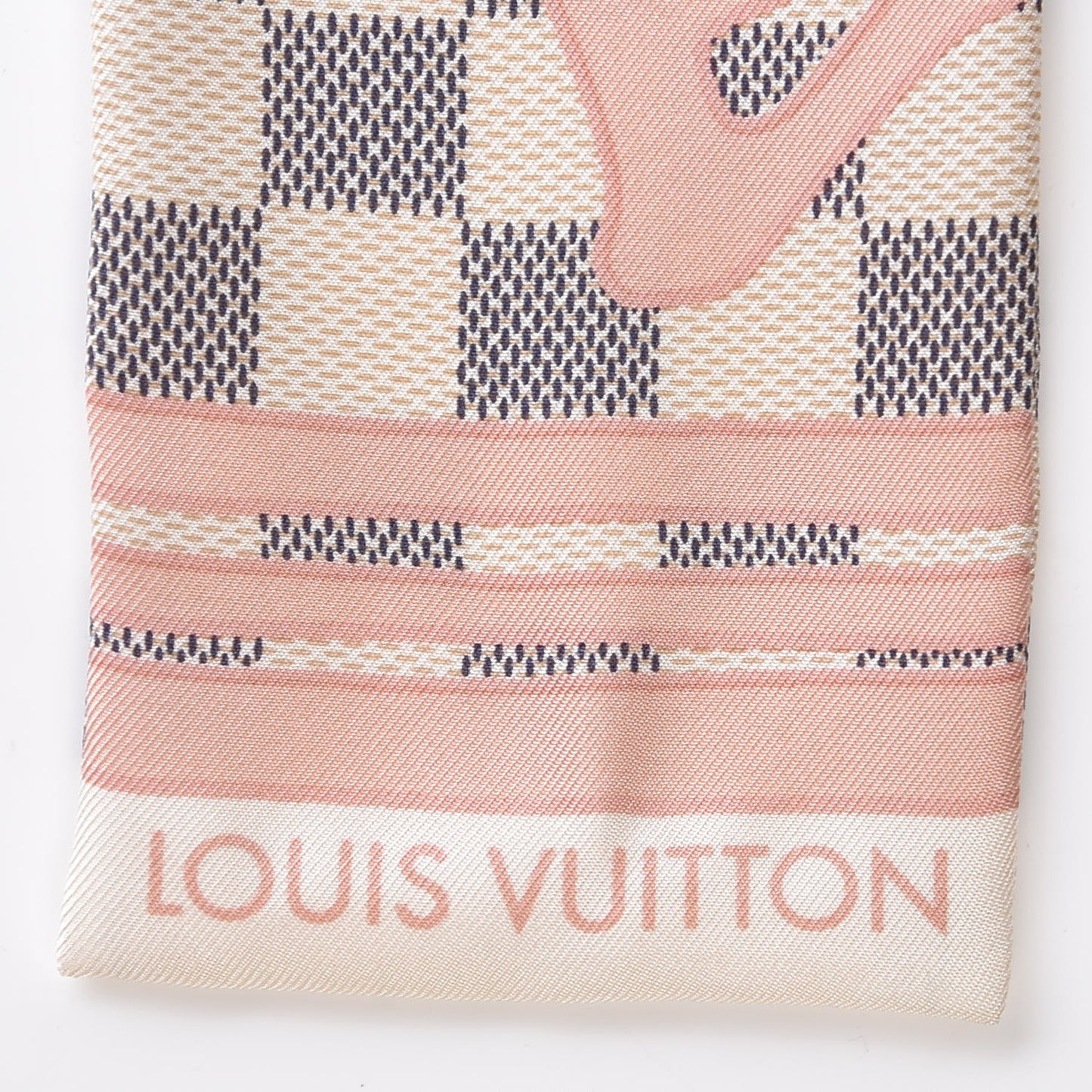Silk Damier Azur Tahitienne Bandeau Rose Ballerine