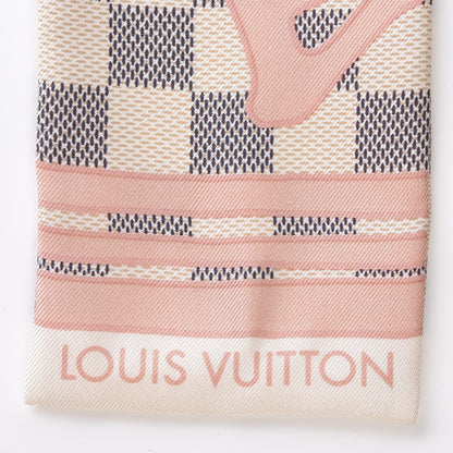 Louis Vuitton Silk Damier Azur Tahitienne Bandeau Rose Ballerine 3 of 5
