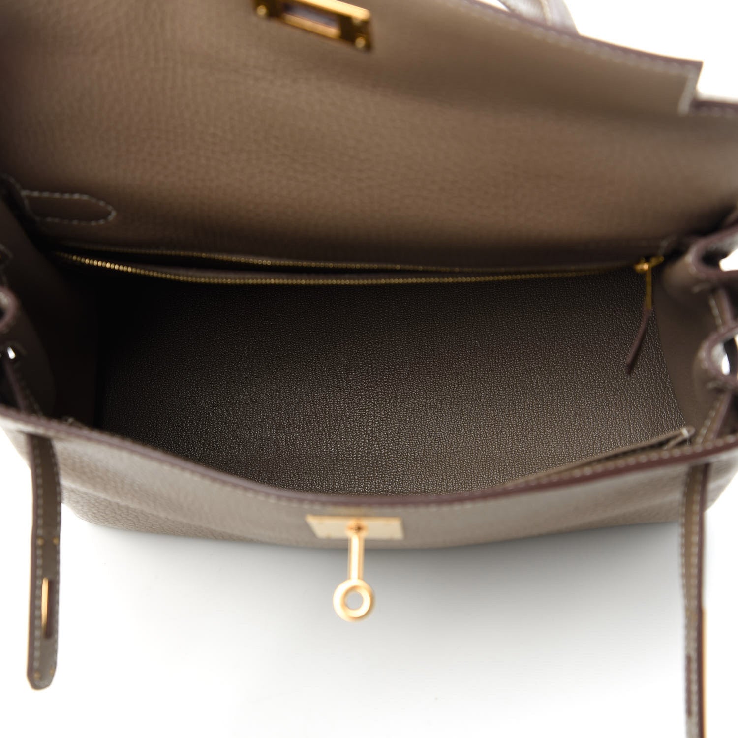 Hermes Taurillon Clemence Kelly Retourne 28 Etoupe 5 of 10