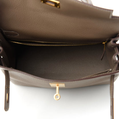 Hermes Taurillon Clemence Kelly Retourne 28 Etoupe 5 of 10