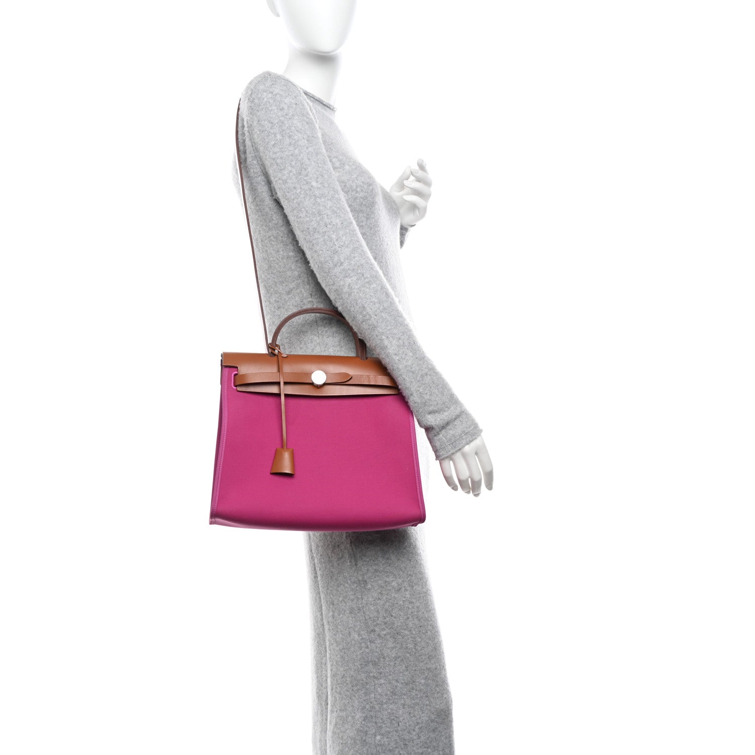 Hermes Vache Hunter Toile Herbag Zip 31 PM Magnolia Fauve 2 of 16