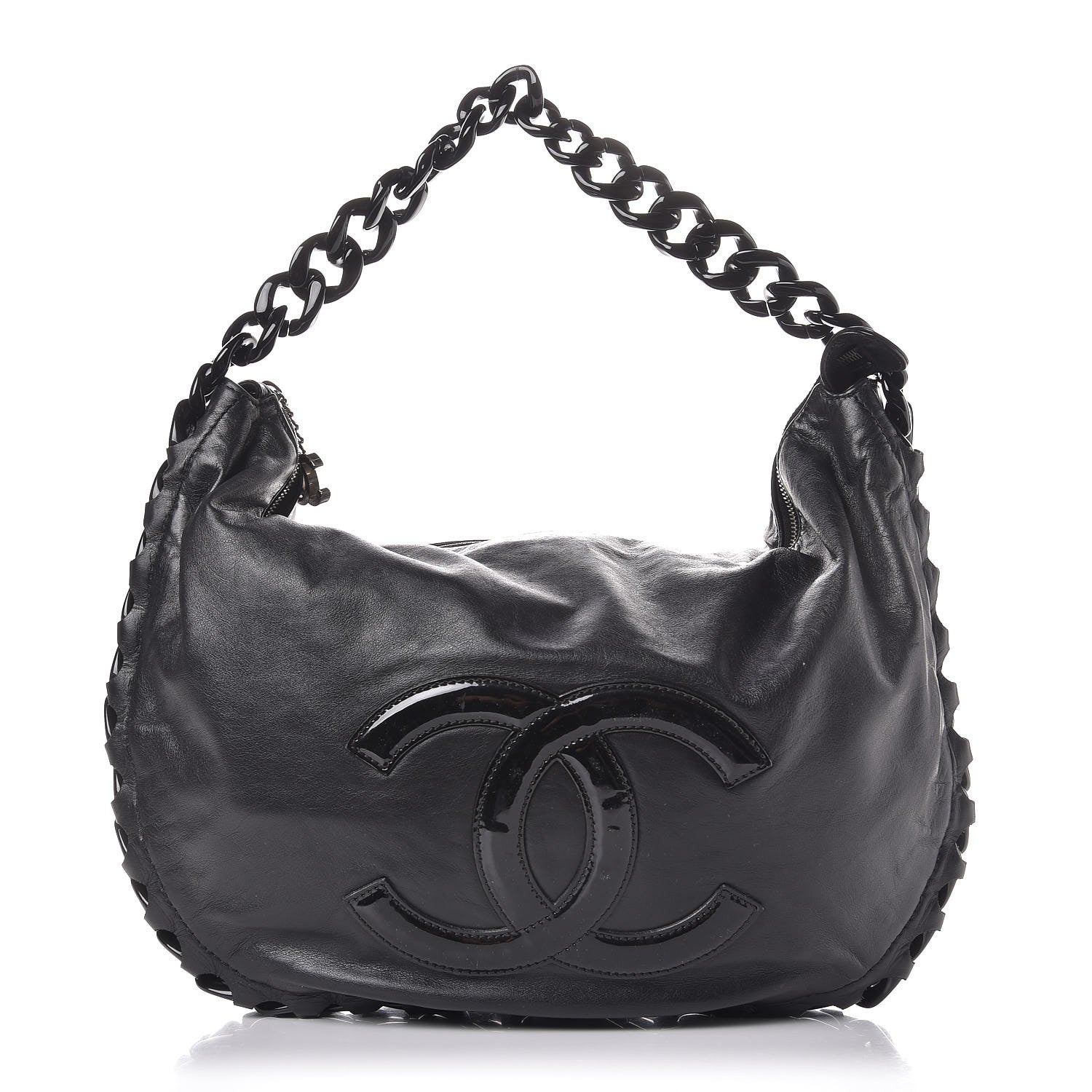 Chanel Calfskin Modern Chain Rhodoid Hobo Black 1 of 7