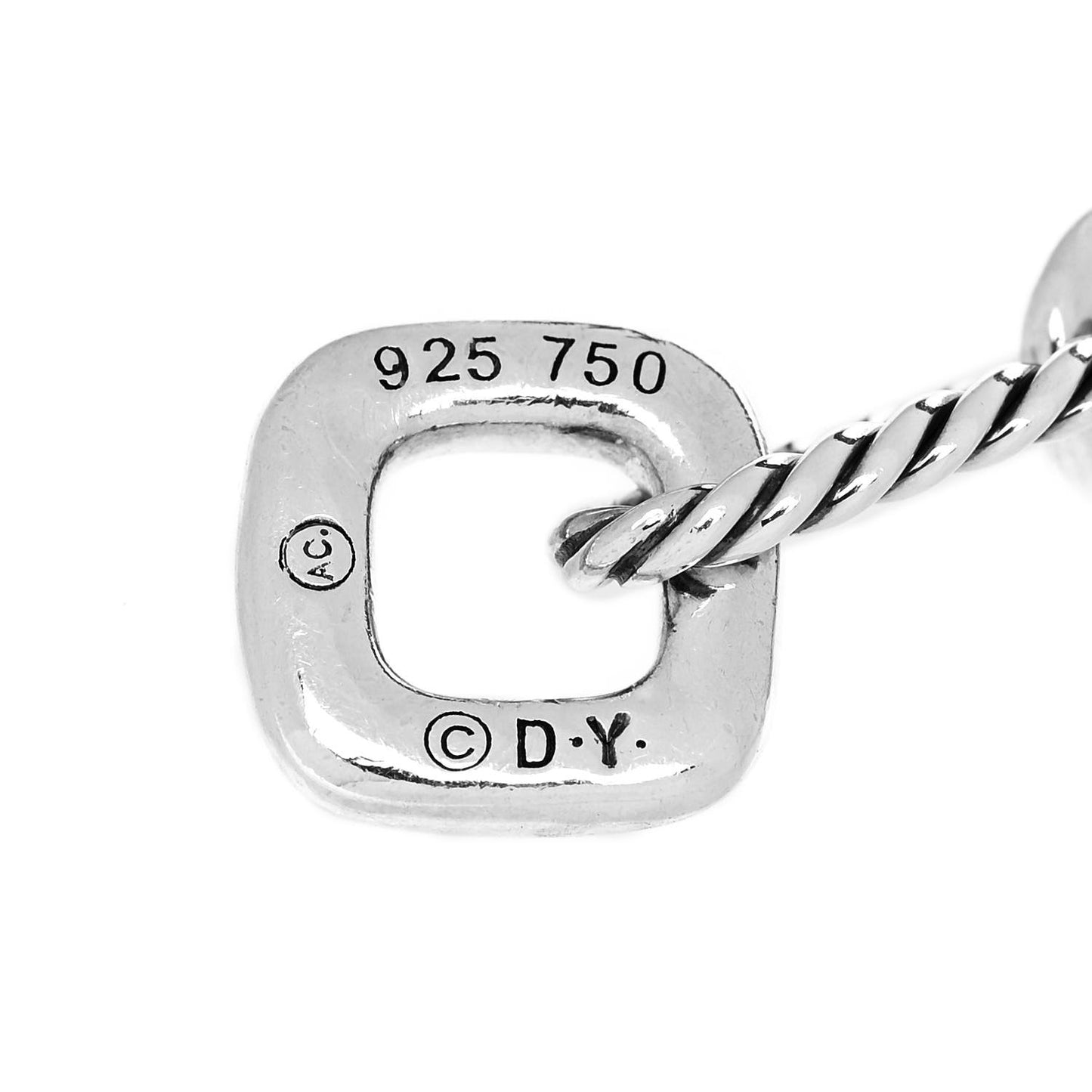 Sterling Silver 18k Yellow Gold Cable Heart Charm Bracelet